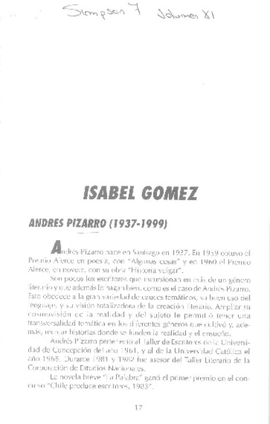 Isabel Gómez.  [artículo]