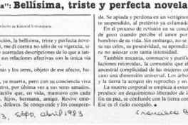 La amortajada, bellísima, triste y perfecta novela  [artículo] Francisca Bertoglio.