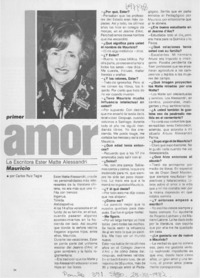 La escritora Ester Matte Alessandri : [entrevista]