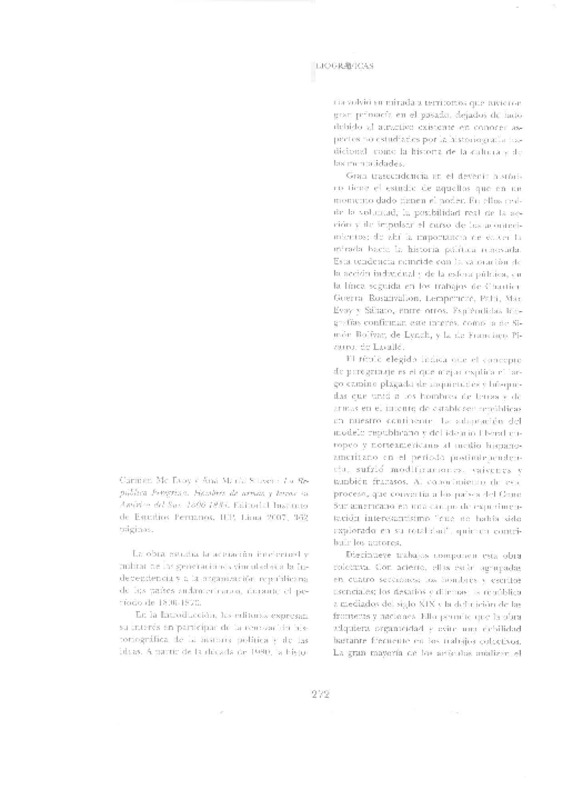 La República Peregrina  [artículo] Teresa Pereira Larraín.