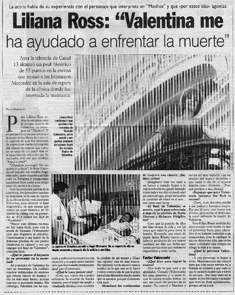 Liliana Ross: "Valentina me ha ayudado a enfrentar la muerte" [entrevistas]