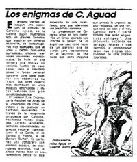 Los enigmas de C. Aguad.  [artículo] Ricardo Bindis.