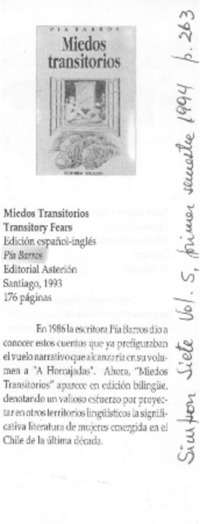 Miedos transitorios.