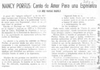 Nancy Portus: canto de amor para una esperanza