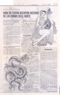 Obra de teatro recupera historia de los chinos en el norte  [artículo] Rodrigo Ramos B.
