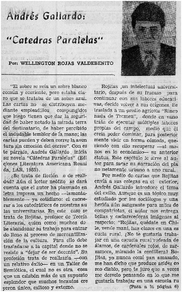Andrés Gallardo: "cátedras paralelas"