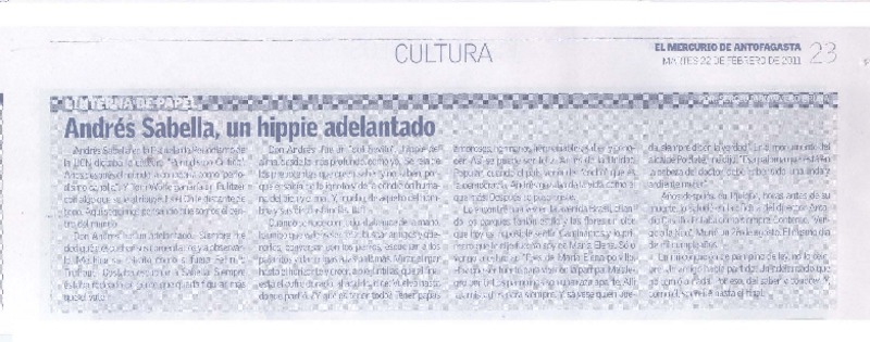 Andrés Sabella, un hippie adelantado