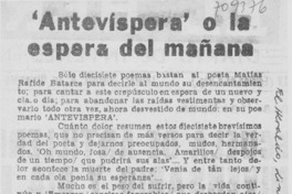 Antevíspera" o la espera del mañana