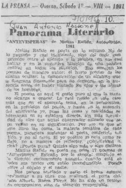 Antevísperas
