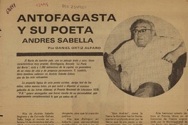 Antofagasta y su poeta  [artículo] Daniel Ortiz Alfaro.
