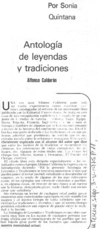 Antología de leyendas y tradiciones.