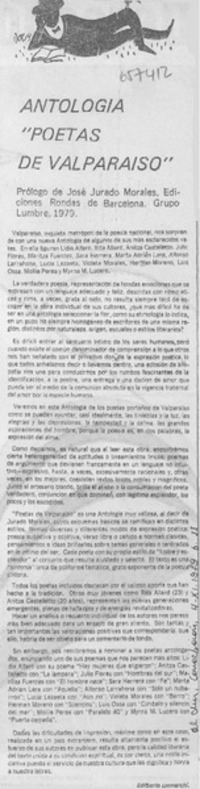 Antología "Poetas de Valparaíso"