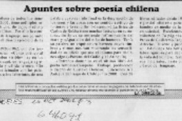Apuntes sobre poesía chilena  [artículo] Ramón Riquelme