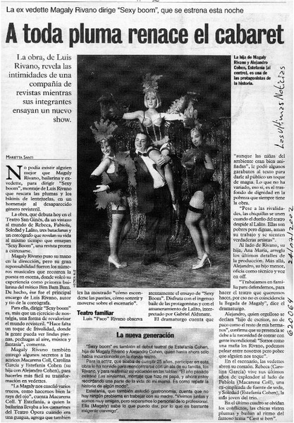 A toda pluma renace el cabaret  [artículo] Marietta Santi