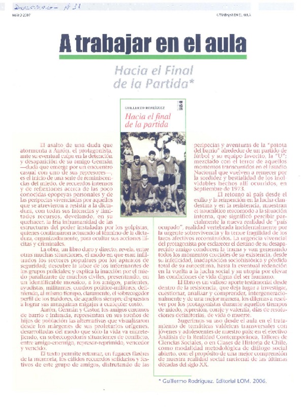 A trabajar en el aula  [artículo].