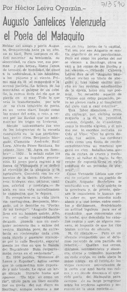 Augusto Santelices Valenzuela el poeta del Mataquito