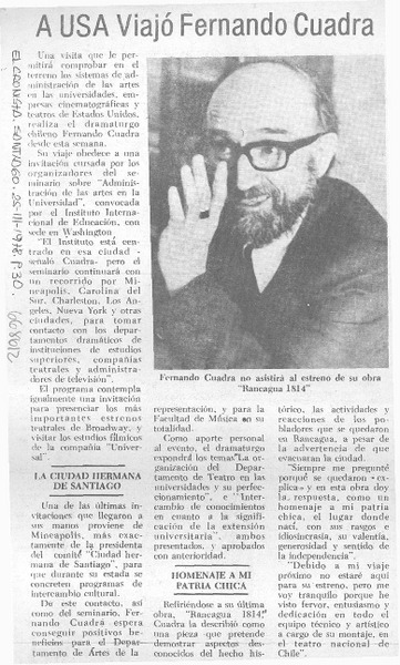 A USA viajó Fernando Cuadra.