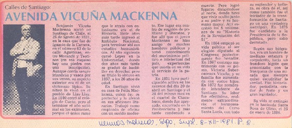 Avenida Vicuña Mackenna.