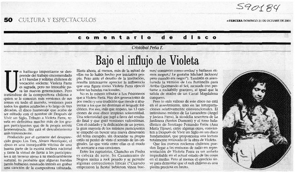 Bajo el influjo de Violeta