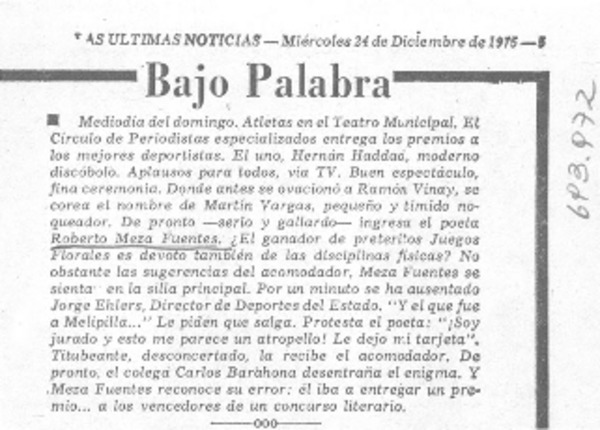 Bajo palabra.