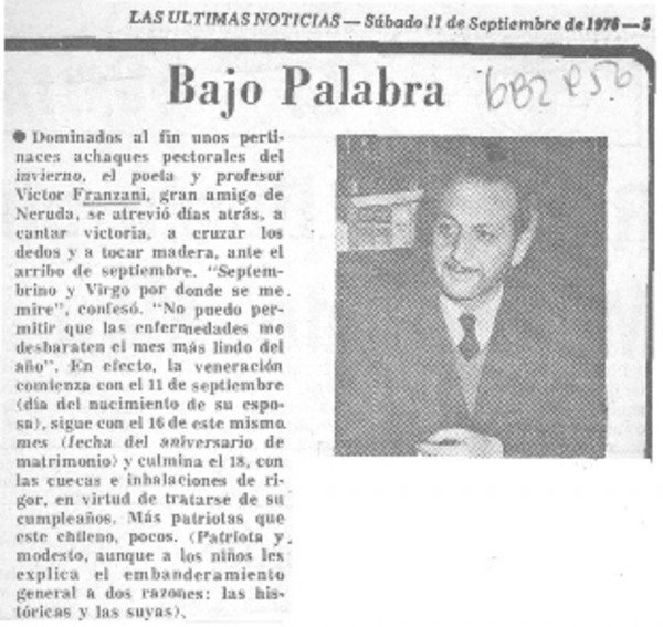 Bajo palabra.