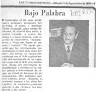 Bajo palabra.
