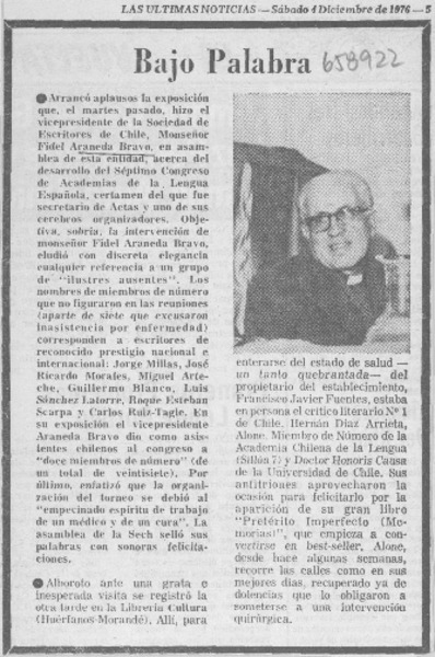 Bajo palabra.
