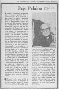 Bajo palabra.