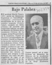 Bajo palabra.