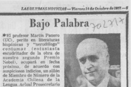 Bajo palabra.