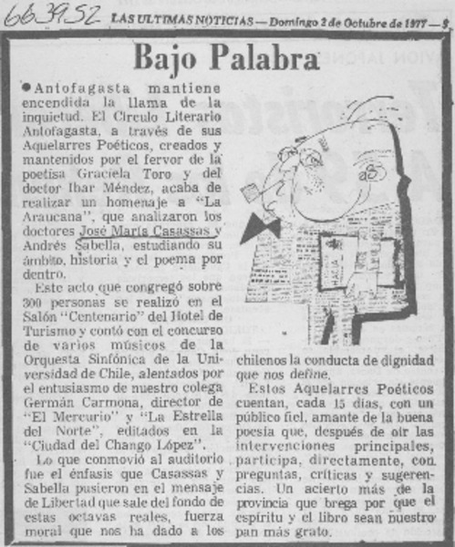 Bajo palabra.
