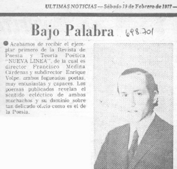 Bajo palabra.