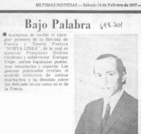Bajo palabra.