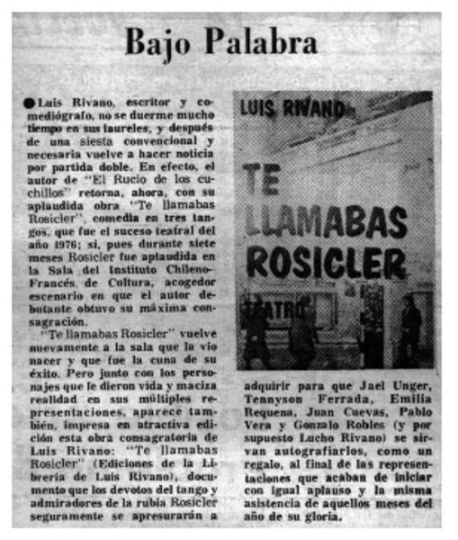 Bajo palabra.
