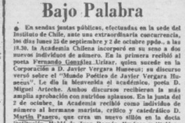 Bajo palabra.