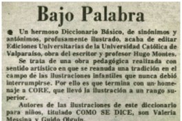 Bajo palabra.