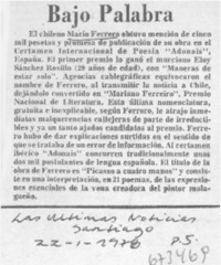 Bajo palabra.