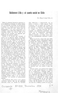 Baldomero Lillo y el cuento social en Chile