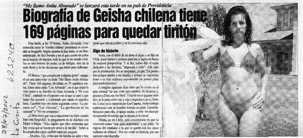 Biografía de Geisha chilena tiene 169 páginas para quedar tiritón  [artículo]