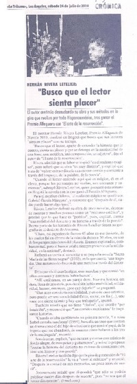Busco que el lector sienta placer (entrevista)  [artículo].