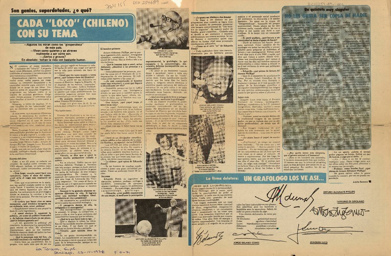 Cada "loco" (chileno) con su tema  [artículo] Lucía Zamora.