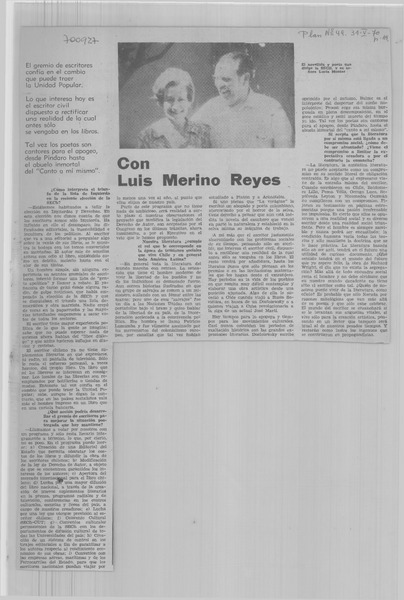 Con Luis Merino Reyes : [entrevista]