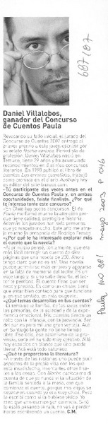 Daniel Villalobos, ganador del concurso de cuentos Paula : [entrevista]