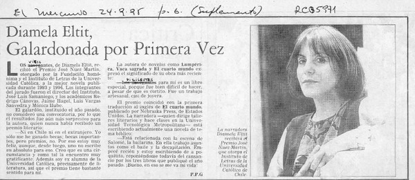 Diamela Eltit, galardonada por primera vez (entrevista)