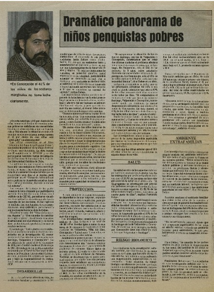 Dramático panorama de niños penquistas pobres : [entrevistas]