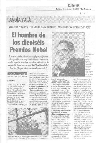 El hombre de los dieciséis Nobel (entrevista)  [artículo] Llátzer Moix.