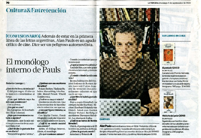 El monólogo de Pauls (entrevista)  [artículo] Roberto Careaga C.