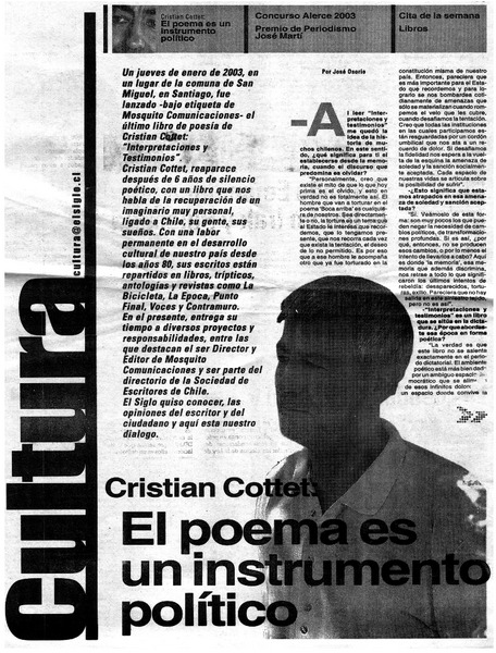 El poema es un instrumento político [entrevista]