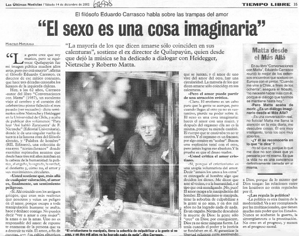 El sexo es una cosa imaginaria