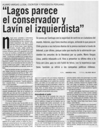 Lagos parece el conservador y Lavín el izquierdista"